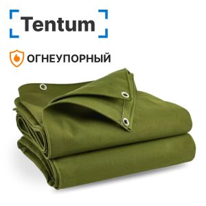 Брезентовый тент огнеупорный 450 гр/м2, размер 4 х 4 м